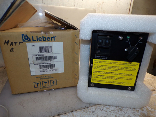 New Emerson Liebert Pd-hdwr-mbs Ups Input Breaker With Byp