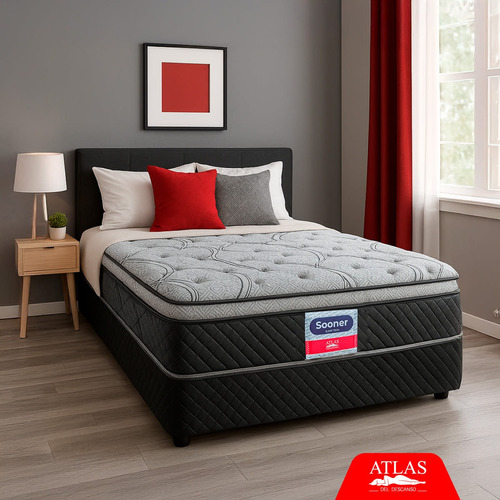 Colchón Queen Size Atlas Sooner + 2 Almohadas Spring Air