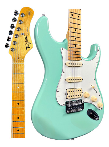 Guitarra Elétrica Tagima Tg-540 Sg Tg540 Surf Green Tg 540 Material Do Diapasão Maple Orientação Da Mão Destro