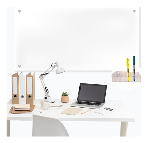 Tablero Vidrio Templado  120*80 Cm Blanco Antireflectivo