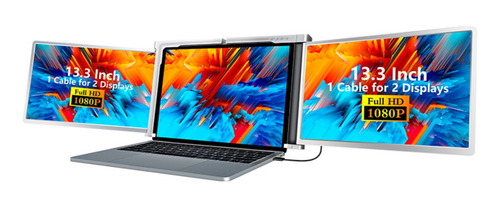 Doble Monitor Para Laptop Portátil 13,3'' 1 Cable 2 Pantalla
