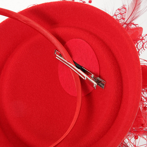 1 Juego De Guantes Fascinator Hat, Velo, Malla, Diadema Y Pe