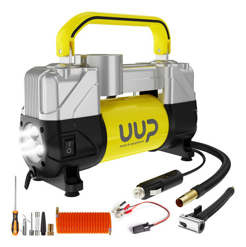 Uup Compresor De Aire Inflador De Neumáticos, 150 Psi 12 V. Color Amarillo