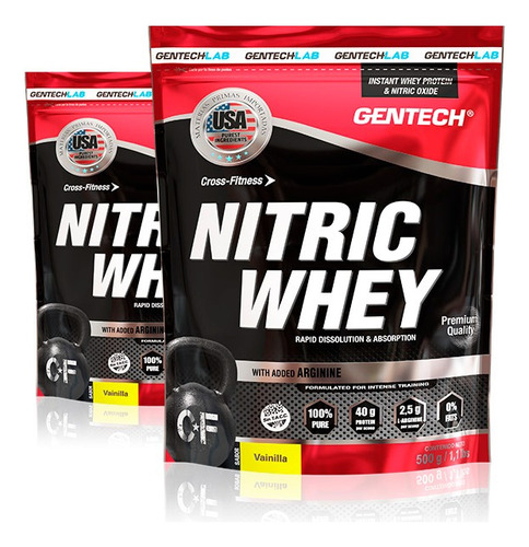 Nitric Whey Protein 500 Grs Con L Arginina Oxido Nitrico