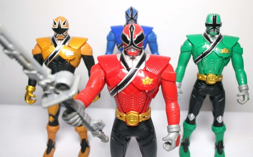 Power Rangers Samurai Vira Cabeça 4 Bonecos Bandai 2010 (Usado)