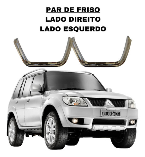 Par Friso Grade Dianteira Pajero Tr4 09 Em Diante Lado