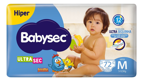 Fralda Babysec Ultra Hiper M 72 Unidades Médio (m) Sem Gênero