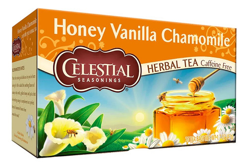 Chá Celestial Camomila Mel Natural Baunilha Laranja Alcaçuz