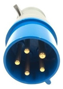 Plug Industrial 32a 3p+t+n 9h 220v Ip44 Soprano Azul