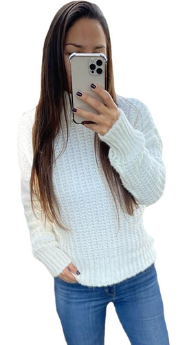 Imagen 3 de 6 de Polera Básica Corta Sweater Cuello Alto Varios Colores A83
