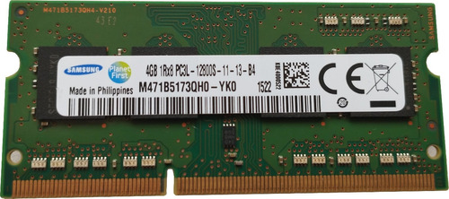 Memoria Ram Samsung 4gb Ddr3 Para Portátil M471b5173qh0-yk0 