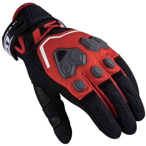 Guantes Vel Ls2 Ngo/ Roj Vega Textil