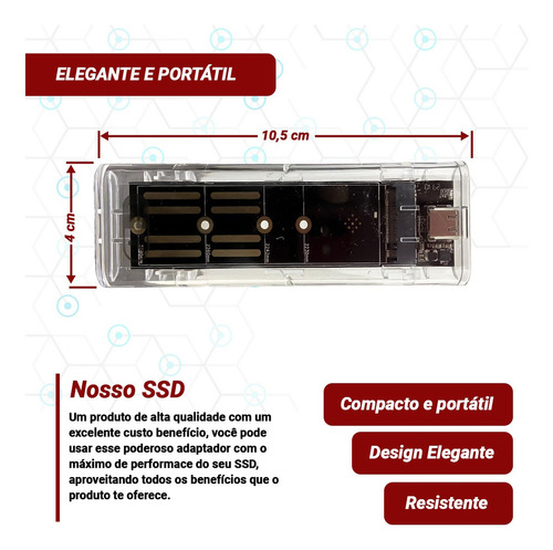 Caja Ssd M.2 Nvme Y Sata Ngff Pcie P/usb 3.1 Con Cajón De