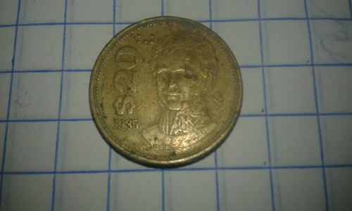 Moneda Con Error 20 Pesos 1985, Tiene El 8 Abierto Parece 3