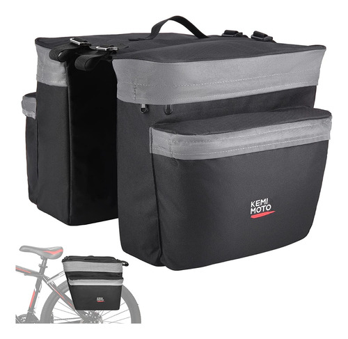 Bolsa Para Bicicleta, 30 L, Impermeable, Color Gris