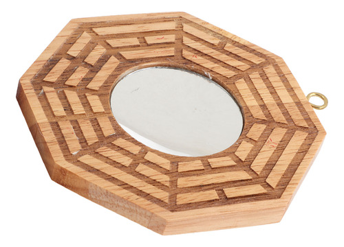 Colgante Cóncavo De Madera Bagua Con Espejo Convexo Para Pue