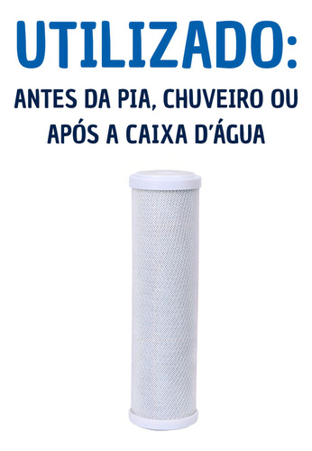 Filtro Cavalete Caixa Dágua Carvão Ativado Prata Coloidal Cor Branco