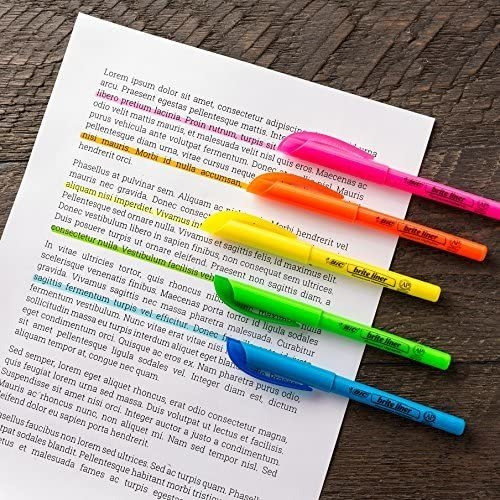 Bic Brite Liner Highlighter, Chisel Tip, Assorted, 50 Count