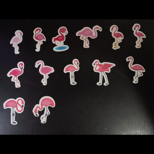 Imagem 2 de 2 de 100 Tags, Topper, Apliques Para Festas Especiais - Flamingo