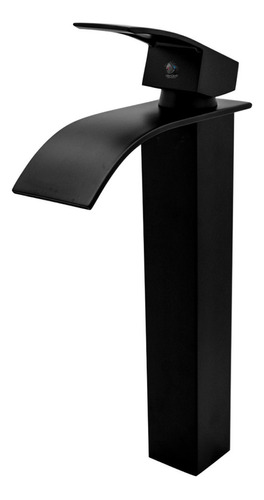 Torneira Monocomando De Banheiro Cascata Alta Preta Bancada Império Imports Misturador De Lavatório Alto Cascata Black