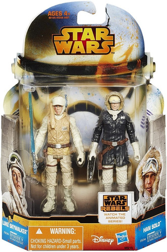 Imagen 1 de 2 de Star Wars Luke Skywalker Y Han Solo  Hoth  3.75 PuLG @@