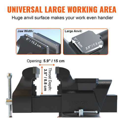 Tornillo De Banco 6 Con Yunque Y Base Giratoria 360°