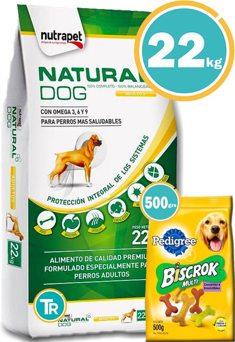 Imagen 1 de 10 de Natural Dog Perro 22kg + C/doble Y Dentalstix, Envío S/cargo