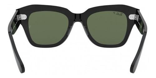 Anteojos Ray Ban State Street Polarizados Rb2186 901/58 - Lente G-15 Green Armazón Polished Black Diseño 49mm