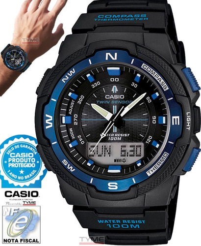 Relógio Casio Outgear Sgw-500h-2bvdr Bússola Termômetro Nfe