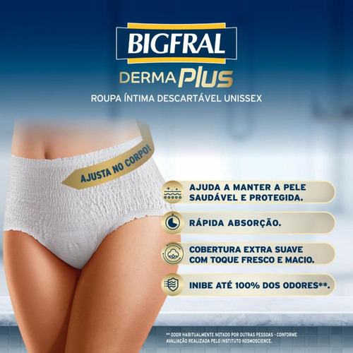 Fralda Roupa Intima Derma Plus P/m 16 Unidades Bigfral