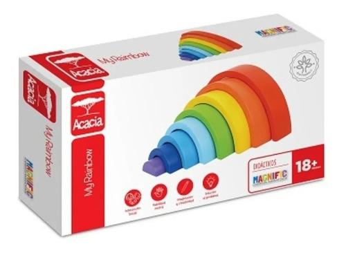 Juego Encastre Didactico De Madera Arco Iris