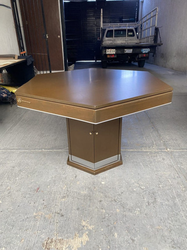 Mesa De Poker Cartas Hexagonal Comedor Puertas Paño Verde