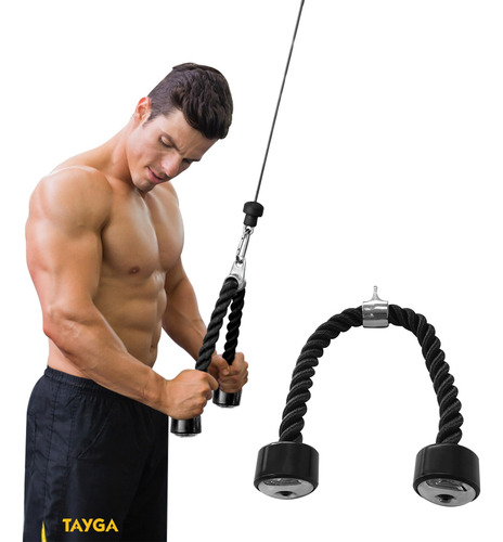 Agarre Cuerda Para Tríceps Doble Polea Gym Tayga