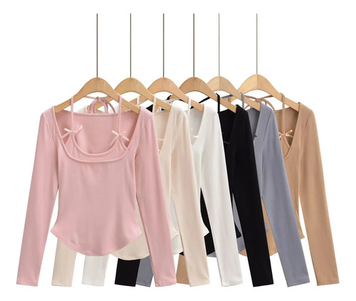 Top Halter Con Lazo, Corte Ajustado, Fibra De Viscosa
