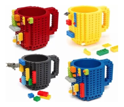 Taza Pocillo Mug Lego + Piezas Armables Pequeñas