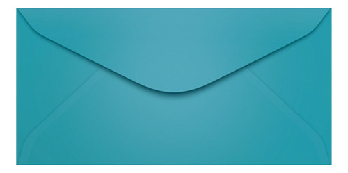 100 Envelopes Ofício Cor Azul Turquesa 11,4x22,9 Cor Azul-turquesa Liso