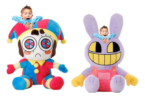 2 Pcs Peluche Digital Circus Conejo Jax Y Payaso Pomni Combo