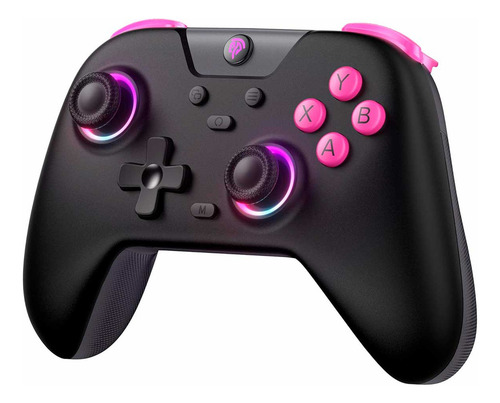 Mando Inalambrico Easysmx X05 Black Vibracion Rgb Color Negro
