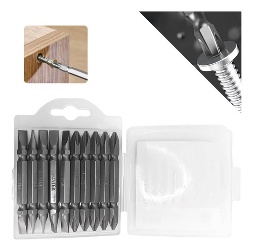 Kit 10x Bicos Parafusadeira Imantado Philips Fenda Industria