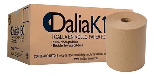 Toalla En Rollo Kraft Fapsa 2 Cajas C/6 Rollos 180 Mts C/u