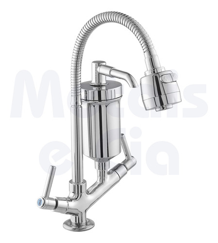 Imagem 2 de 11 de Torneira Metal Inox Filtro Gourmet Pia Mesa Cozinha Bancada