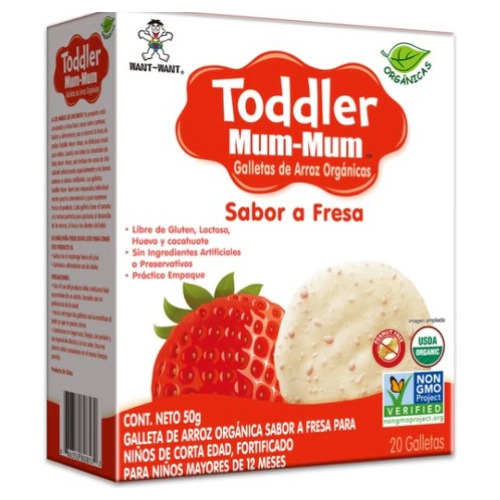 Toddler Mum-mum Galletas De Arroz Orgánicas Sabor Fresa 50gr