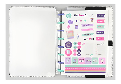 Caderno Inteligente A5 Pequeno Let´s Glitter Silver