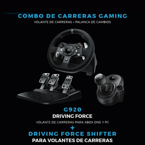 Imagen 2 de 9 de Timón Logitech G920 Para Pc / Xbox X|s One + Palanca Cambios