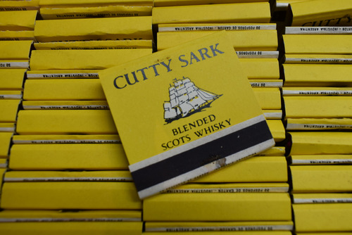 Antigua Caja Fosforos Dip Publicidad Cutty Sark Whisky 1970'