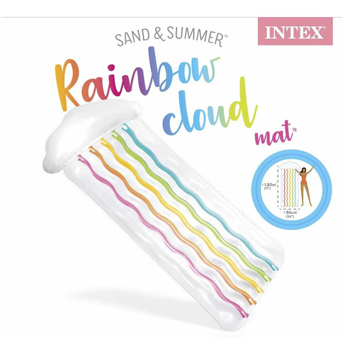 Flotador Colchon Inflable Nube Arcoiris Alberca Adulto Intex