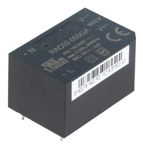Recom Power Fonte Encapsulada Ac/dc 5v 400ma 2w Rac02-05sga