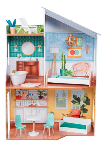 Kidkraft 65988 Emily Casa De Muecas De Madera Con Muebles, M