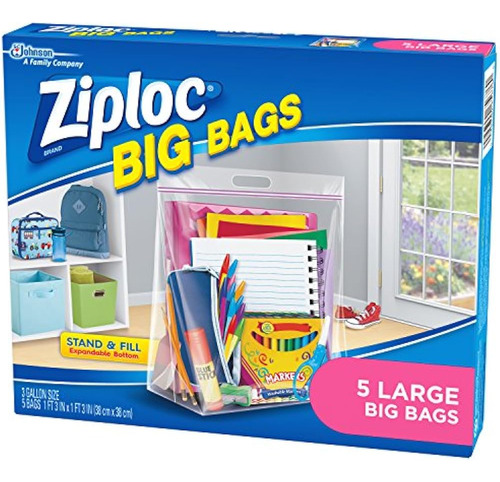 Ziploc Big Bags, Grande, 5 Count