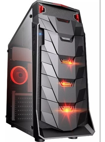 Gabinete Gamer Taurus Usb 3.0 Preto Led Vermelho